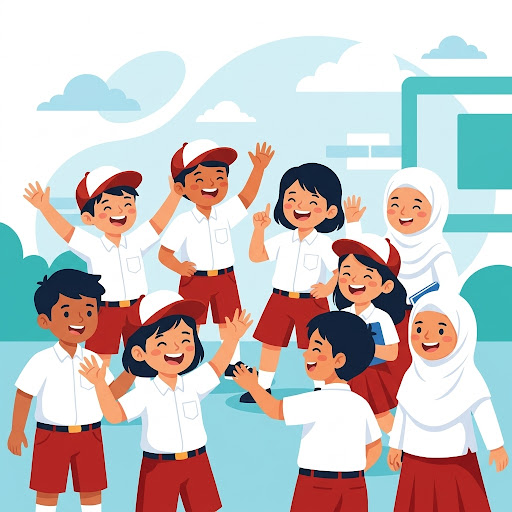 Siswa-siswi berkolaborasi dalam kelas